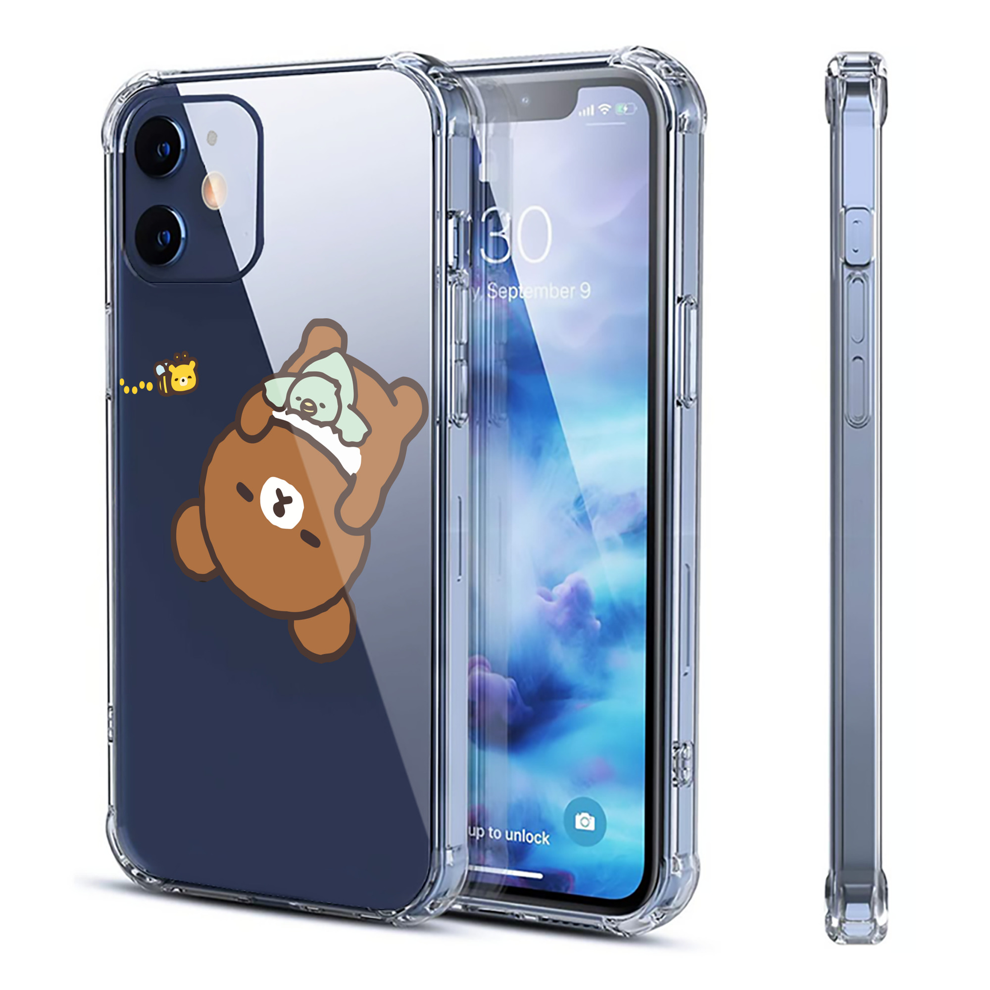 （画像用） リラックマ リラックマ キイロイトリ Rilakkuma Korilakkuma Kiiroitori 【iPhone 12シリーズ対応】透明スマホケース（クリアソフトケース）